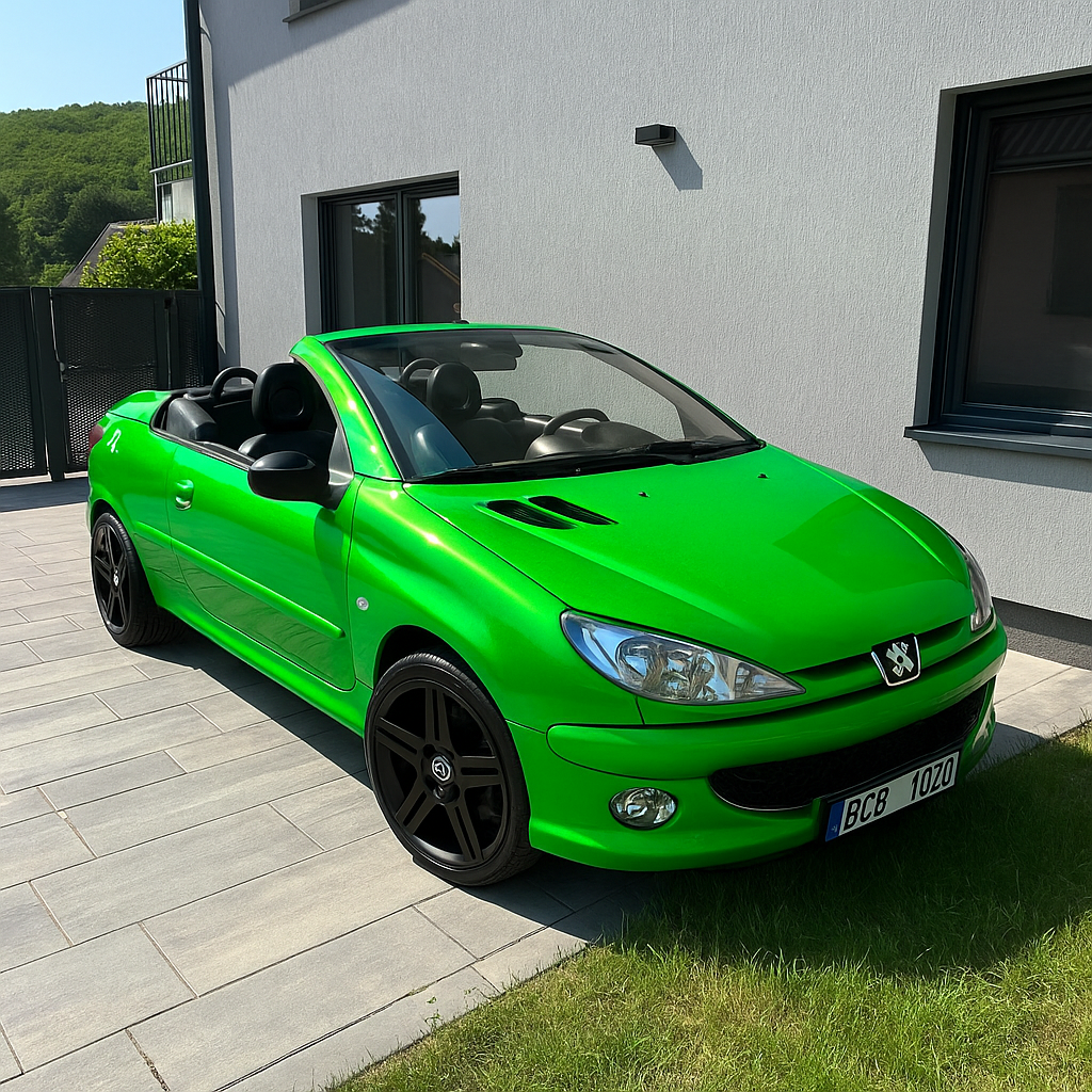 Car photo enhanced with AI customization