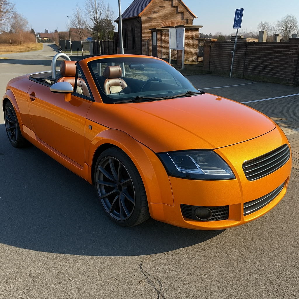 Car photo enhanced with AI customization